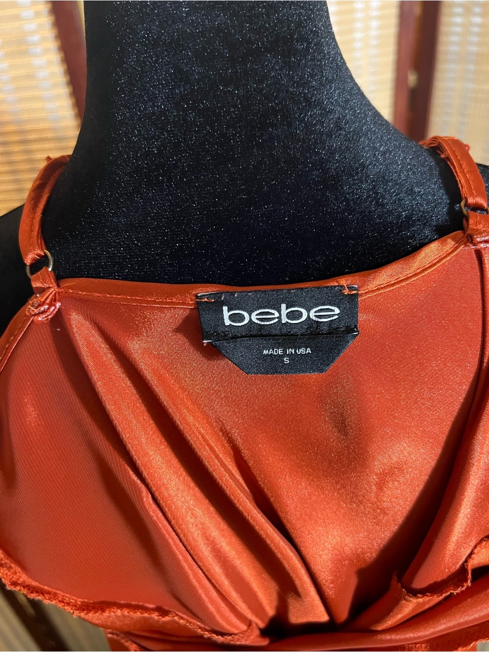 Bebe Satin Cowl Neck Slip Midi Dress 🍊 - Picture 6 of 6